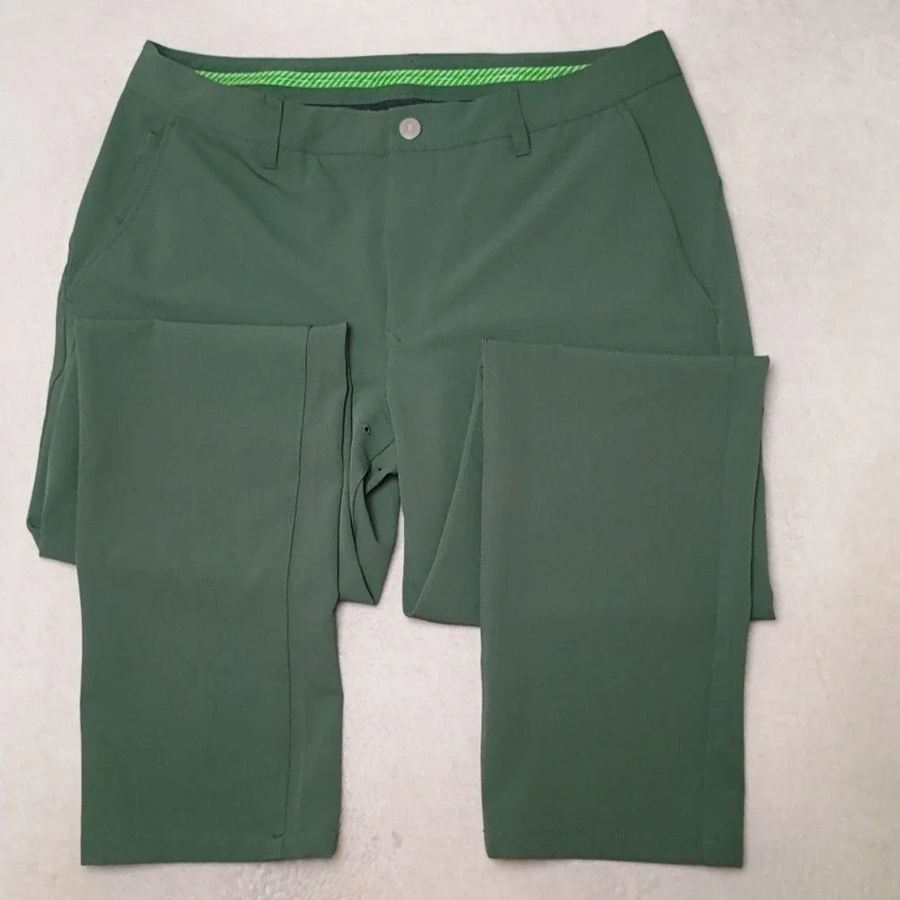Bonobos Pants Men 35x32 Green Chino Slim Golf Highland Stretch Pockets Travel